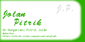 jolan pitrik business card